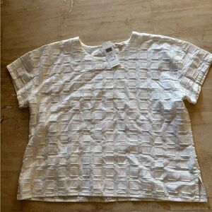 White Textured Women's Top